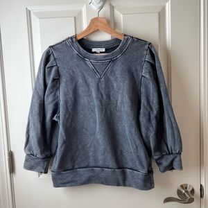 FATE crewneck 3/4 sleeve puffy sleeve sweatshirt